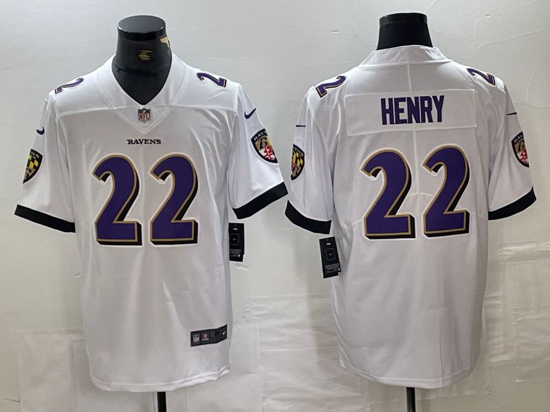Men Baltimore Ravens 22 Henry White 2024 Nike Vapor Untouchable Limited NFL Jersey style 1